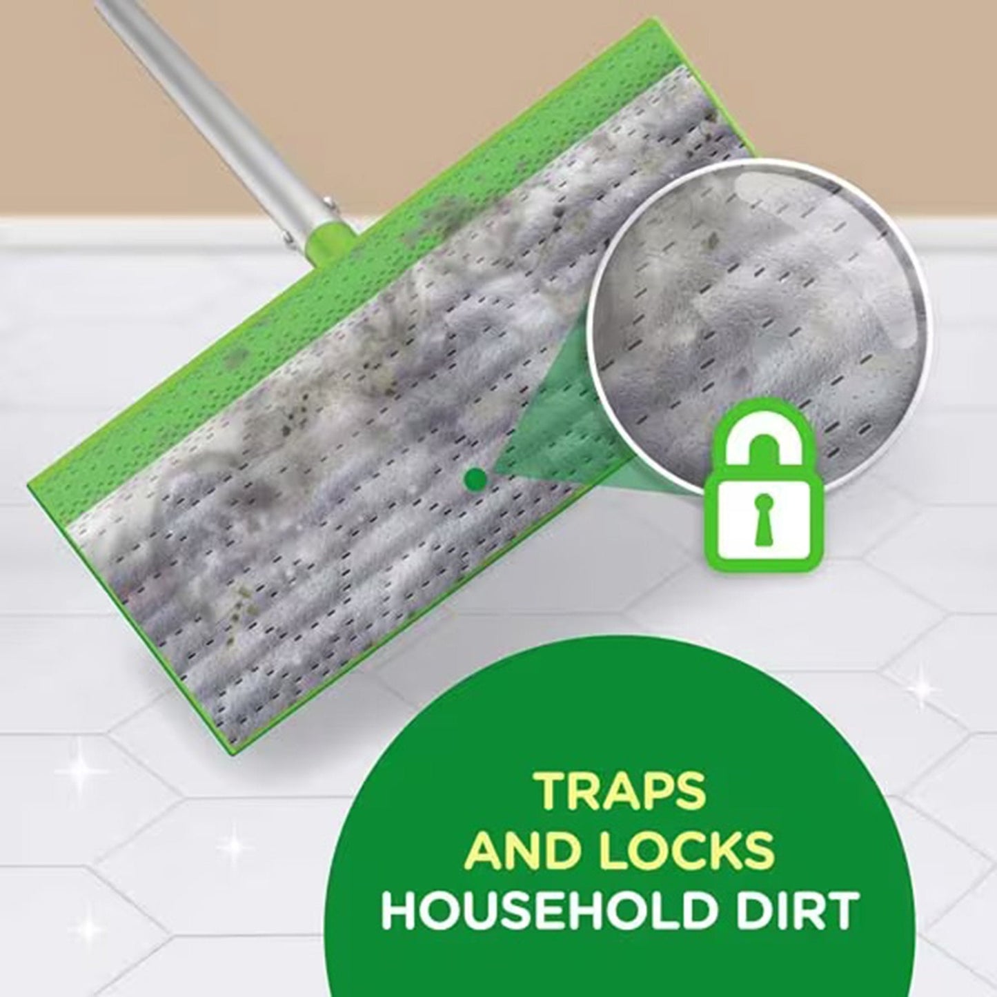 Saturated Wet Mop Pad Swiffer® Wet Bound Edge White Cloth Disposable PGC08622