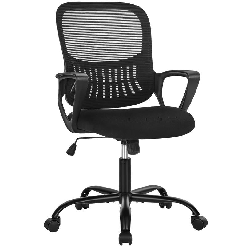 【Deal】Sweetfurniture Office Chair, Desk Chair, Ergonomic Home Office Desk Chairs, Computer Chair with Comfortable Armrests, Mid-Back Task