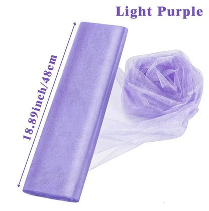 5/10m Wedding Decoration Tulle Roll Crystal Organza Sheer Fabric For Wedding Birthday Party Backdrop Weeding Chair Sashes Decor