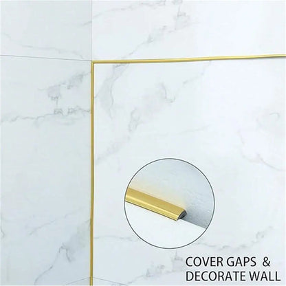 1 Roll Gold PVC Decoration Line Wall Sticker, Self-Adhesive,Decorative Strip Peel And Stick Molding Trim,Suitable For  Living