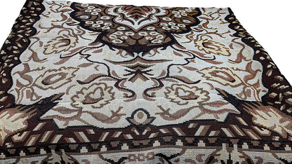 DaDa Bedding Elegant Tapestry Throw Blanket, Golden Persian Style Rug Ornate Floral - 50” x 60” (7175)