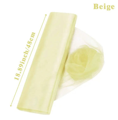 5/10m Wedding Decoration Tulle Roll Crystal Organza Sheer Fabric For Wedding Birthday Party Backdrop Weeding Chair Sashes Decor