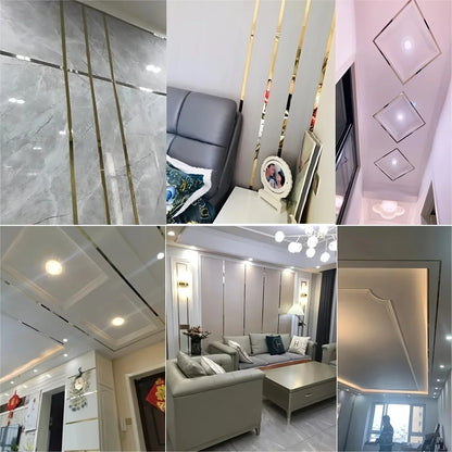 1pc 5M Self-Adhesive 1.1CM PVC Decoration Line Tile Gap Stickers - Waterproof Edge Strips Tape for Wall Decor Frame Decoration