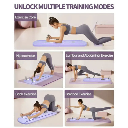 8-in-1 Multi-Functional ABS Yoga Board - Portable Folding Pilates & Abdominal Strength Trainer with Adjustable Handles, Design
