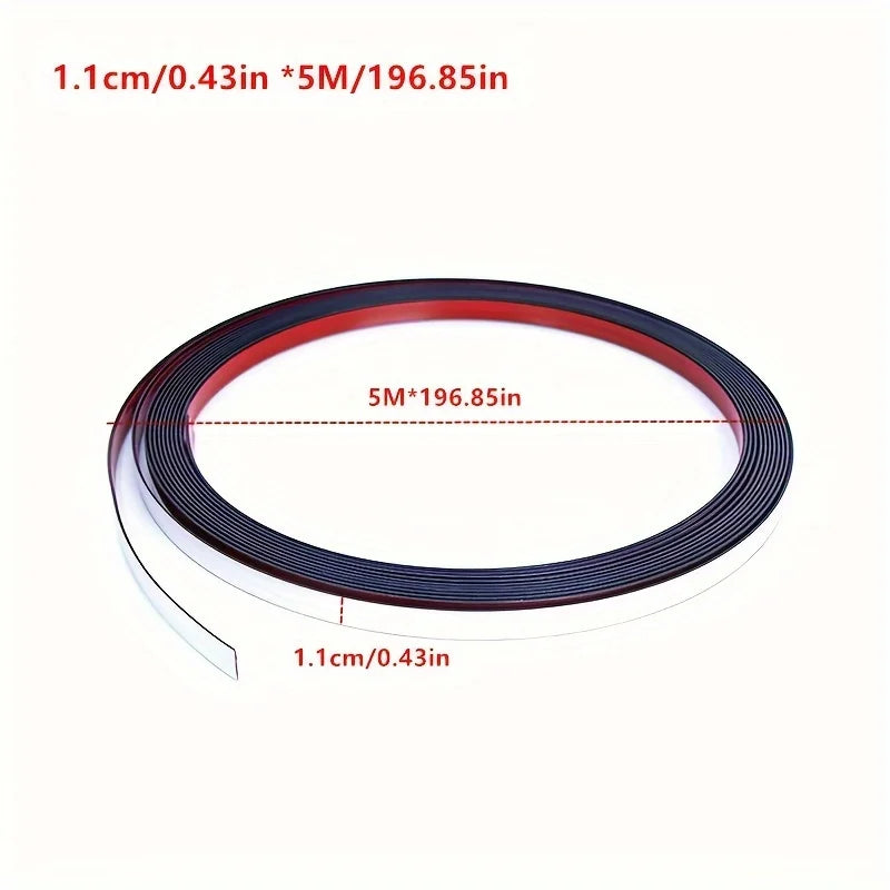 1pc 5M Self-Adhesive 1.1CM PVC Decoration Line Tile Gap Stickers - Waterproof Edge Strips Tape for Wall Decor Frame Decoration