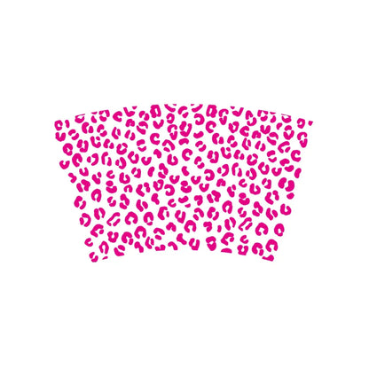 Leopard Pattern Full Wrap Vinyl Sticker for 24 oz Cold Cup | Cheetah Coffee Cup Decal
