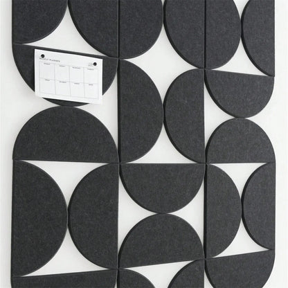 12pcs Decorative Felt Wall Panel Kit Semicircular Wall Felt Tiles Home Decor Felts Tiles with Self Adhesive Decorative Board
