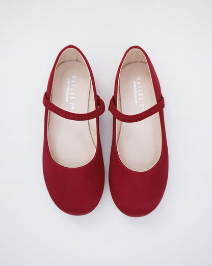 Satin Mary Jane Flats