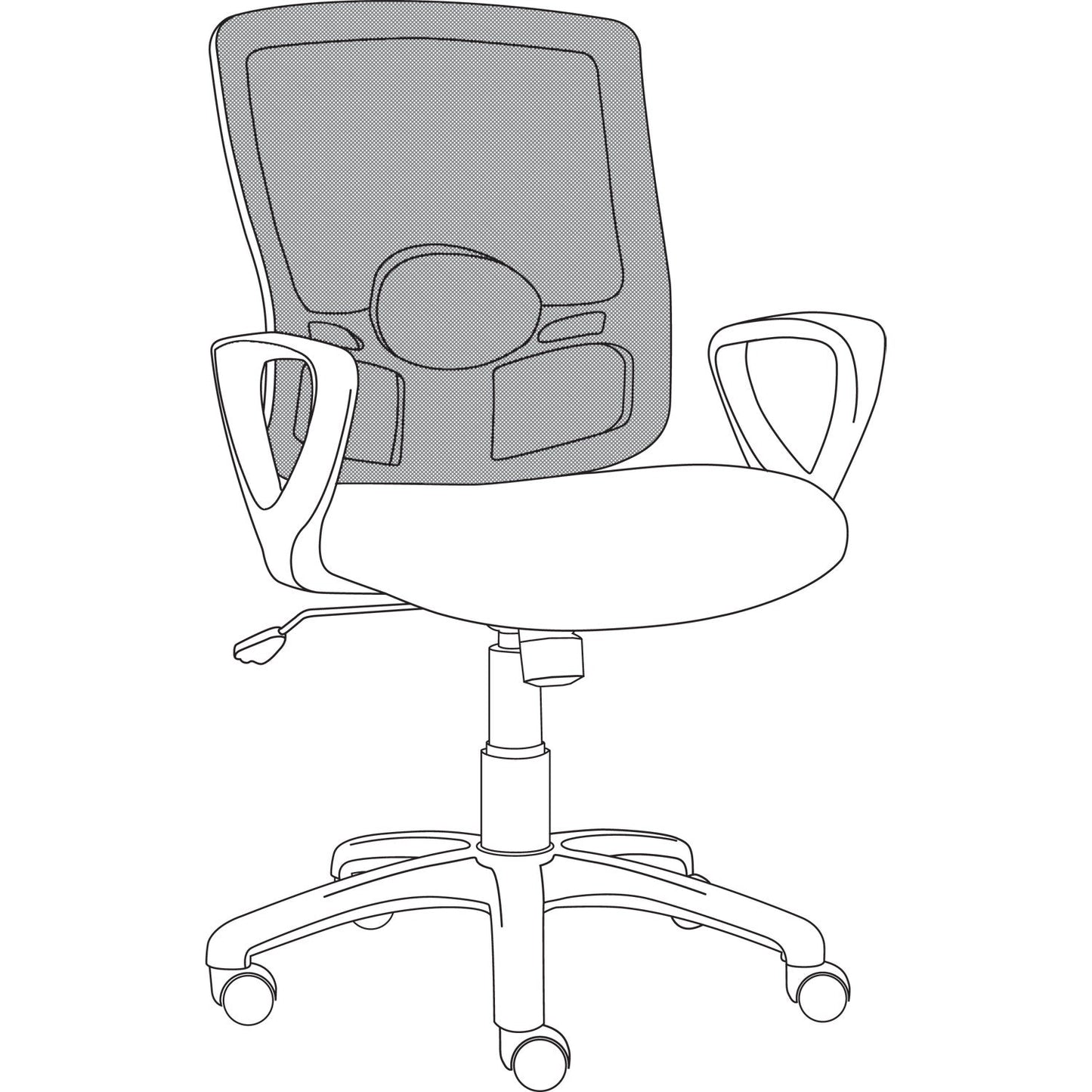 Alera Etros Series Mesh Mid-Back Chair, Supports Up to 275 lb, 18.03" to 21.96" Seat Height, Black