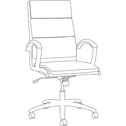 Alera Neratoli High-Back Slim Profile Chair, Faux Leather, 275 lb Cap, 17.32" to 21.25" Seat Height, Black Seat/Back, Chrome
