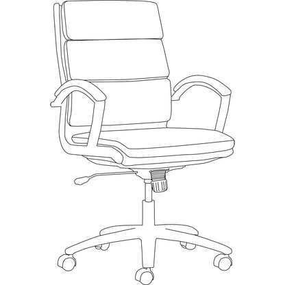 Alera Neratoli Mid-Back Slim Profile Chair, Faux Leather, Supports Up to 275 lb, Black Seat/Back, Chrome Base