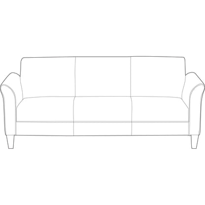 Alera Reception Lounge Furniture, 3-Cushion Sofa, 77w x 31.5d x 32h, Black