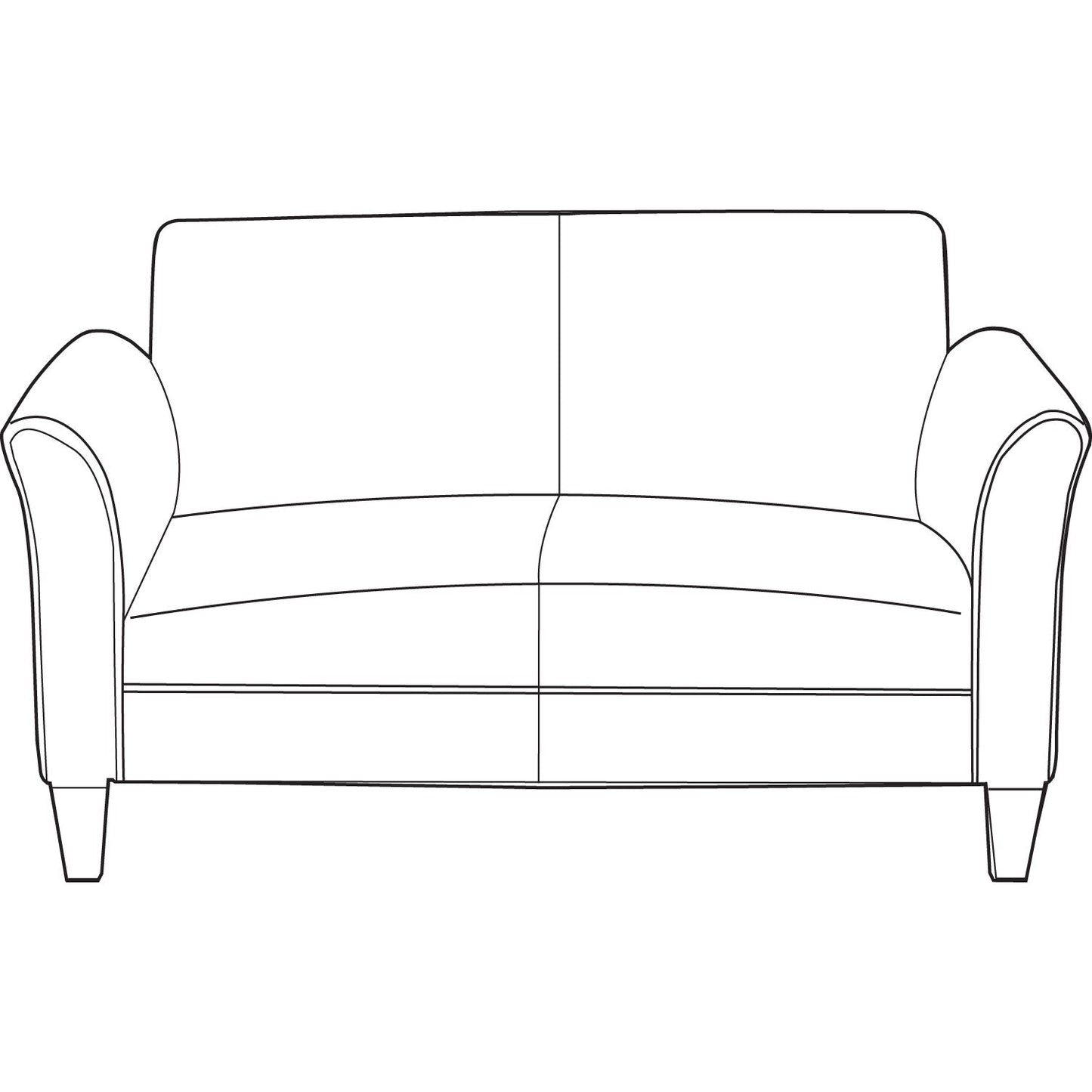 Alera Reception Lounge Furniture, Loveseat, 55.5w x 31.5d x 33.07h, Black