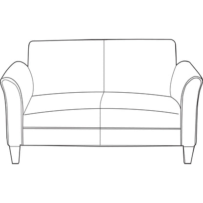 Alera Reception Lounge Furniture, Loveseat, 55.5w x 31.5d x 33.07h, Black