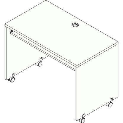 Alera Valencia Series Mobile Workstation Desk, 41.38" x 23.63" x 30", Medium Cherry