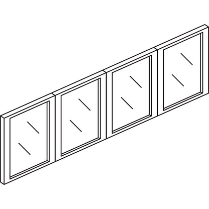 Alera Glass Door Set With Silver Frame For 72" Wide Hutch, 17w x 16h, Clear, 4 Doors/Set