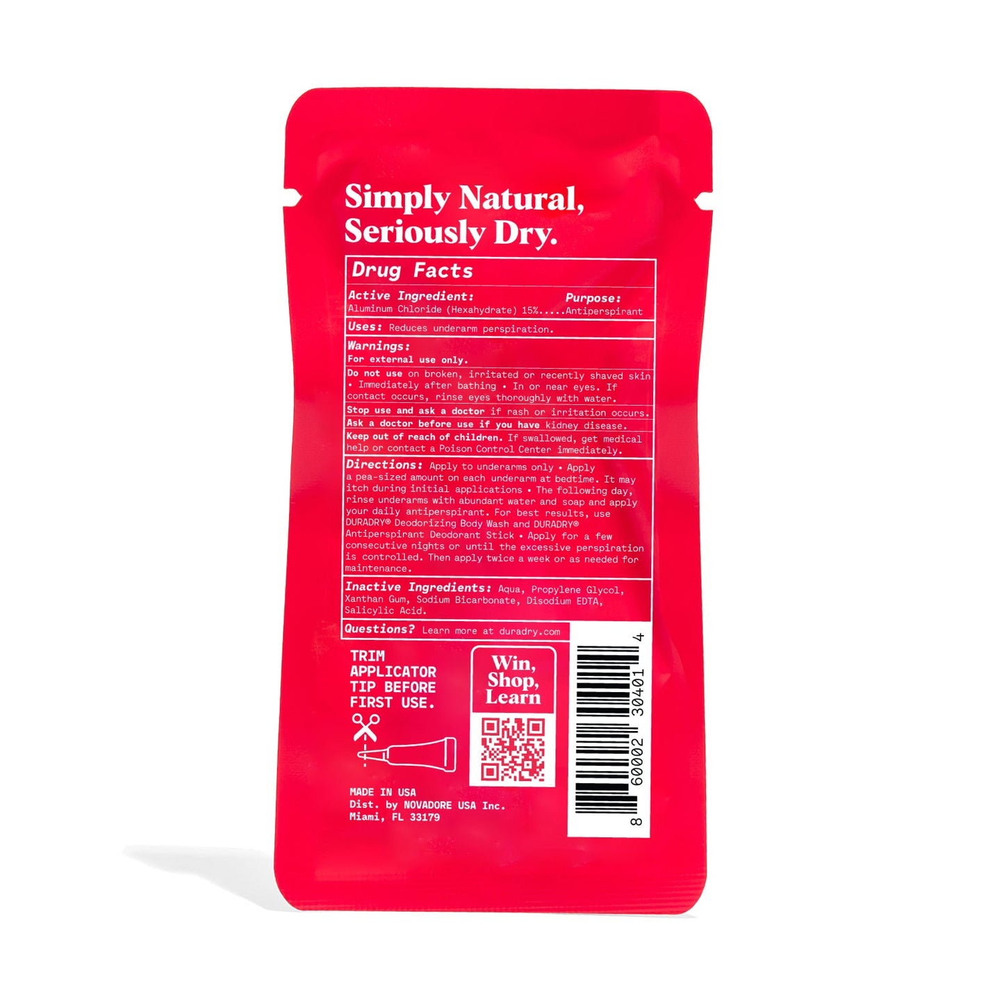 Sweat Minimizing Gel