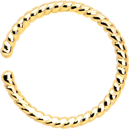 14k Yellow Gold Bendable Nose Hoop 20G 5/16 Twisted