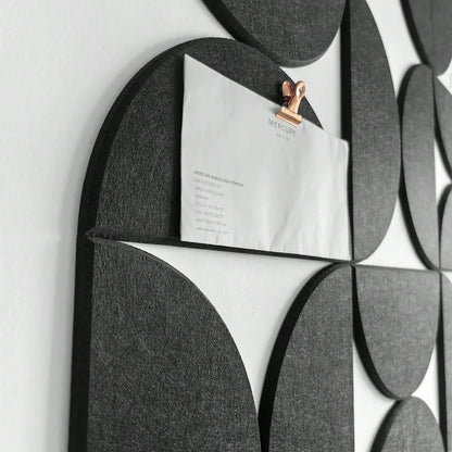12pcs Decorative Felt Wall Panel Kit Semicircular Wall Felt Tiles Home Decor Felts Tiles with Self Adhesive Decorative Board