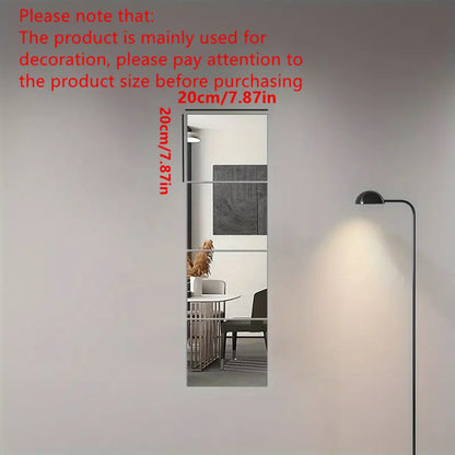 4pcs Self-Adhesive Acrylic Mirror Wall Stickers - Flexible, Non-Glass Decorative Tiles for Home & Wedding Decor