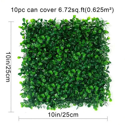 10pcs Grass Wall Panels Artificial Boxwood Grass Greenery Backdrop Wall Topiary Hedge Plant