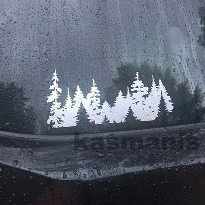Mountain Forest Trees Vinyl Sticker Decal | Nature Adventure Wall Art for Car Laptop Window