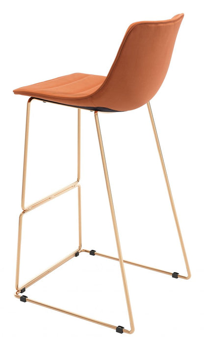 Adele Orange Fabric Barstool 2PC