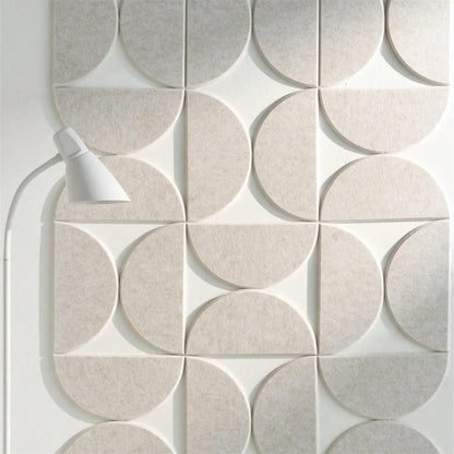12pcs Decorative Felt Wall Panel Kit Semicircular Wall Felt Tiles Home Decor Felts Tiles with Self Adhesive Decorative Board