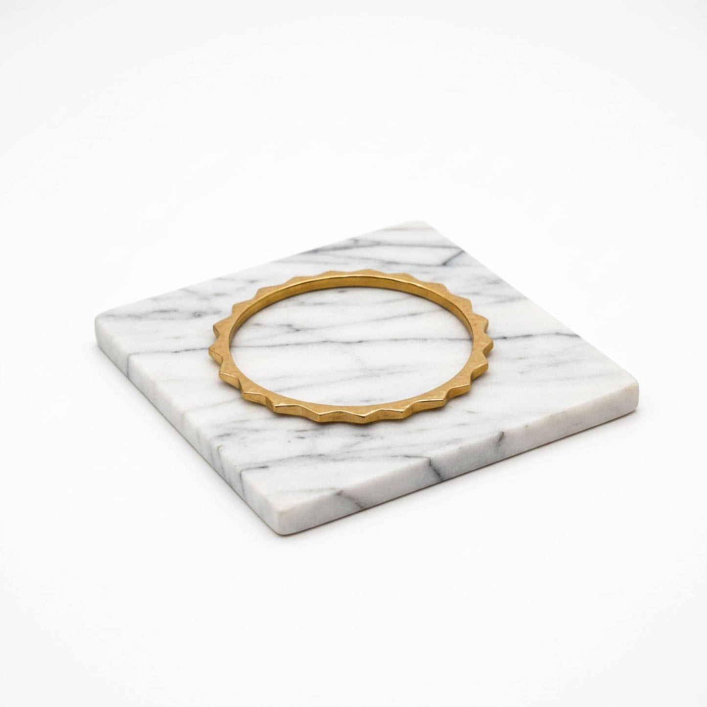 Spiked Brass Bangle Bracelet | Amali