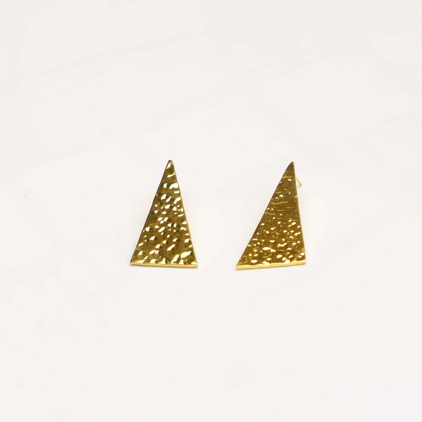 Hammered Triangle Drop Stud Earrings | Amali