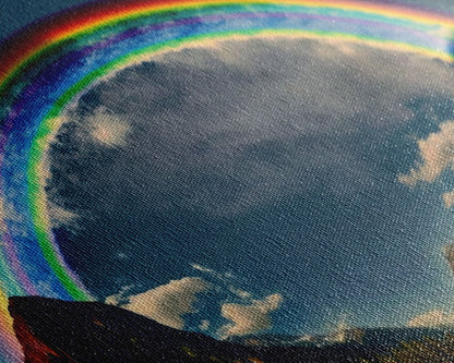 Fish-Eye Rainbow, Yellowstone, Framed Canvas Print, beautiful rainbow nature art