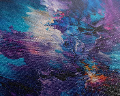 Large Blue and Purple Framed Canvas Print Abstract Art, Extra Large Painting On Canvas, Large Abstract Art, Contemporary Art Canvas