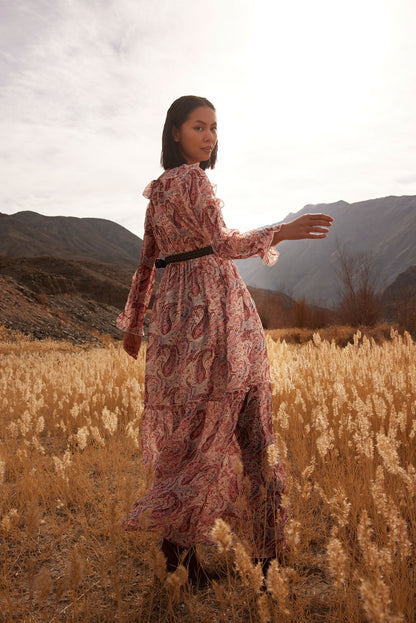 Bohera Eleanor V-Neck Paisley Maxi Dress