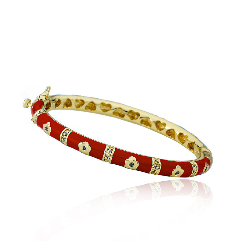 Enamel Flower Bangle