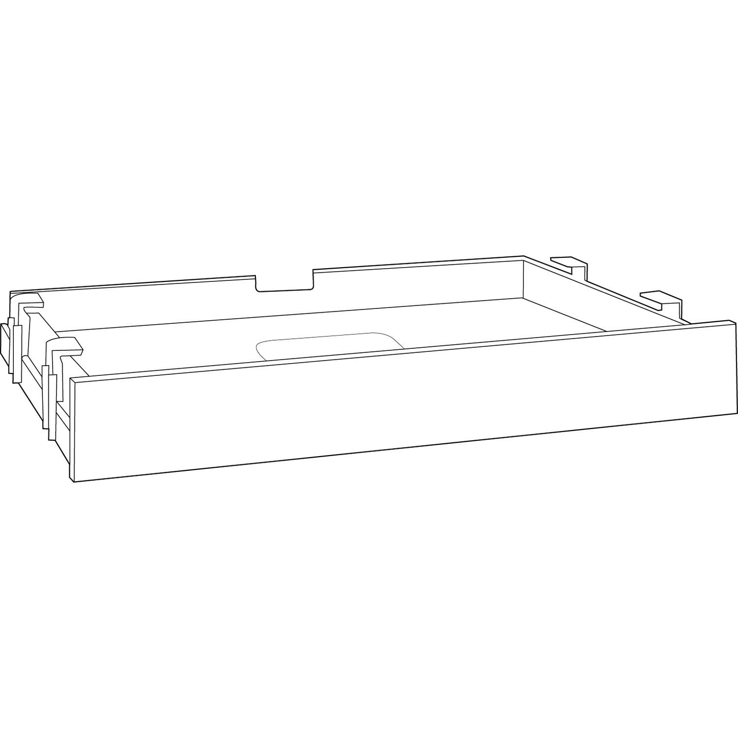 Bush Multi-Purpose Drawer with Drop Front, Metal, 27.13w x 17.38d x 3.63h, Black