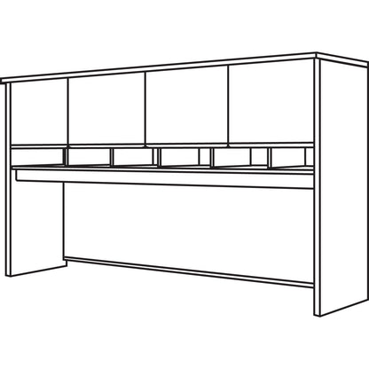 Bush Series C Collection 4 Door 72W Hutch, Box 2 of 2, 71.13w x 15.38d x 43.13h, Natural Cherry/Graphite Gray
