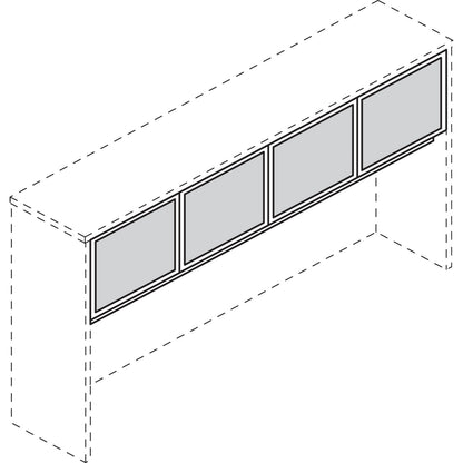 HON BL Series Hutch Doors, Glass, 13.25w x 17.38h, Silver/Frosted