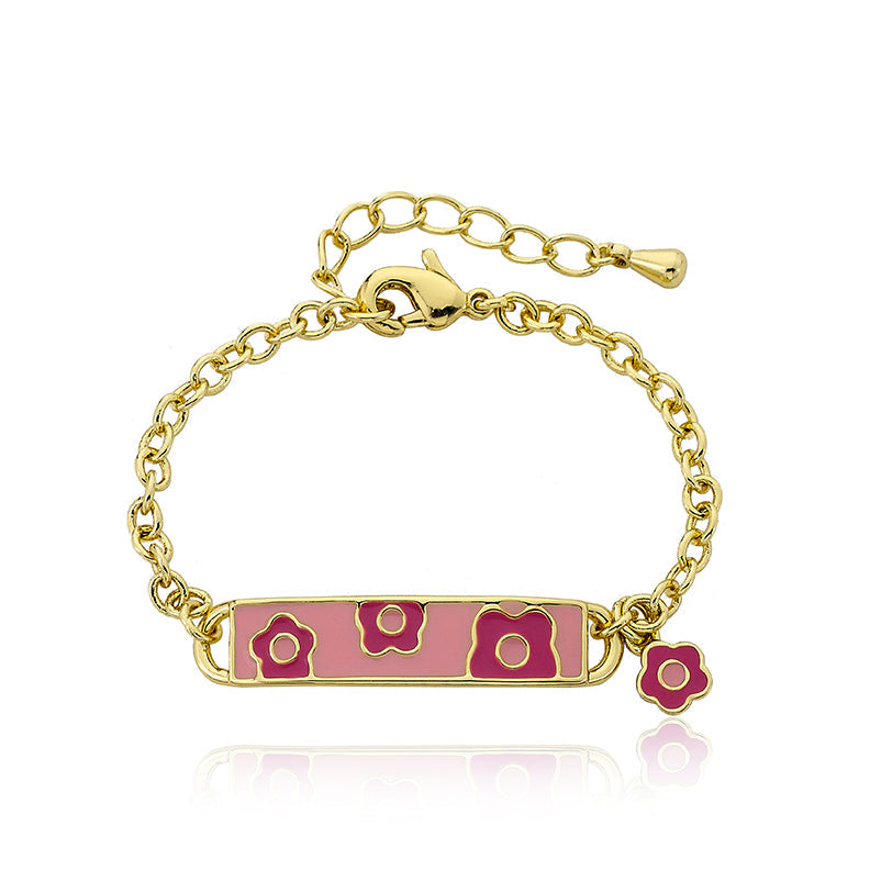 Enamel Flower Id Bracelet