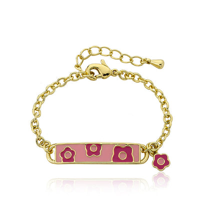 Enamel Flower Id Bracelet