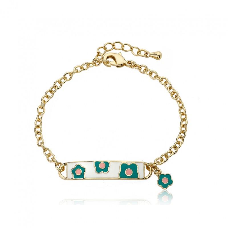 Enamel Flower Id Bracelet