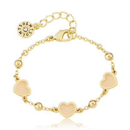 14k Gold Plated LMTS Heart Chain Bracelet