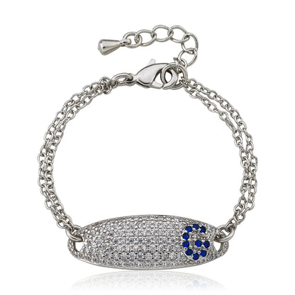 Pave ID Bracelet with Initial
