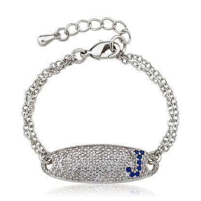 Pave ID Bracelet with Initial