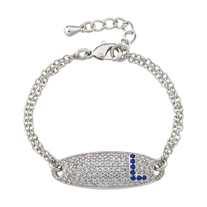 Pave ID Bracelet with Initial