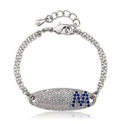 Pave ID Bracelet with Initial