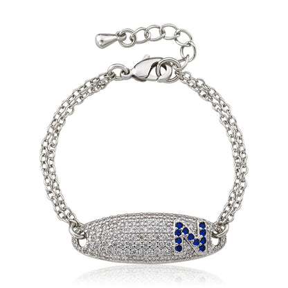 Pave ID Bracelet with Initial