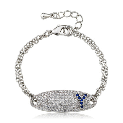 Pave ID Bracelet with Initial