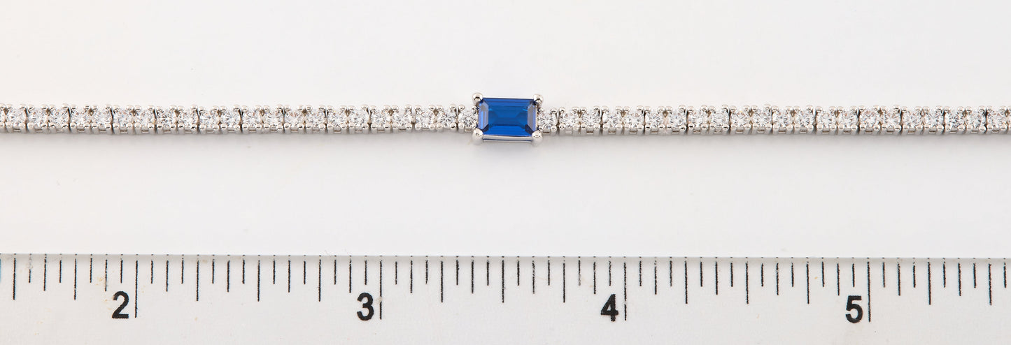 Rhodium Plated Cz Tennis Bracelet