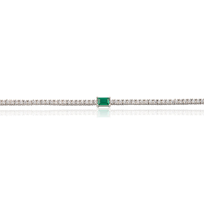 Rhodium Plated Cz Tennis Bracelet