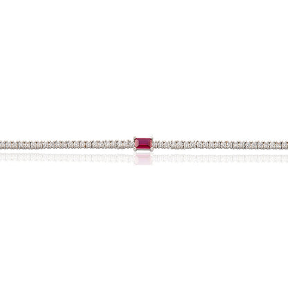 Rhodium Plated Cz Tennis Bracelet